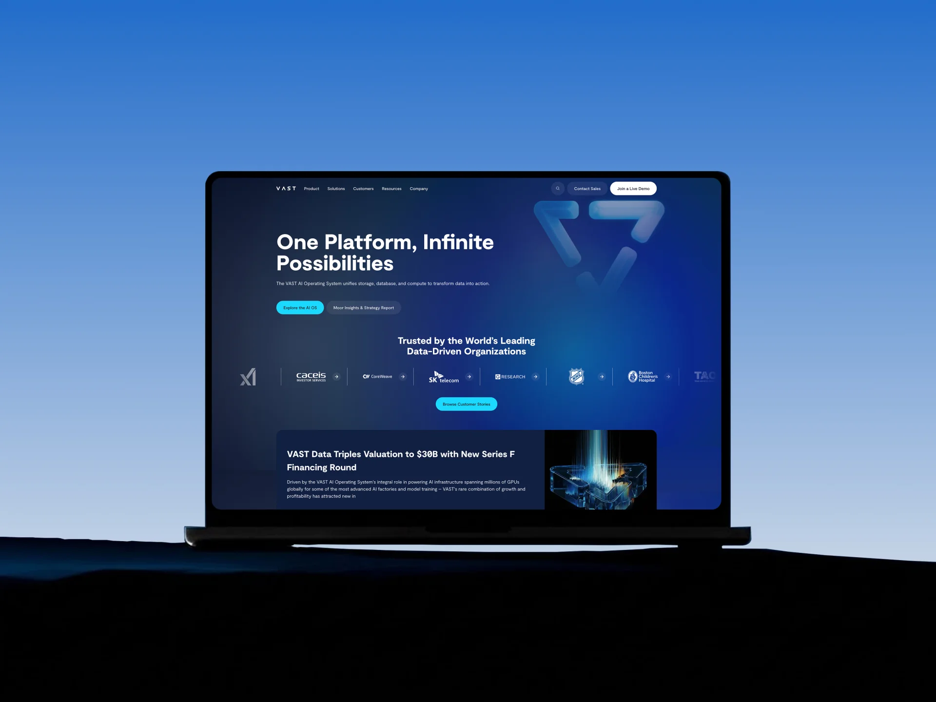 VAST Data homepage interface